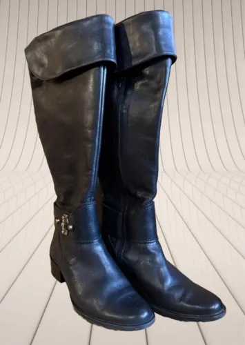 Bota Feminina Cano Alto - Couro Preto