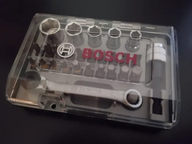 Kit Bosch 27 pçs - Bits E Soquetes Com Chave Catraca *NOVO*