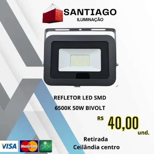 REFLETOR LED SMD 6500K 50W BIVOLT