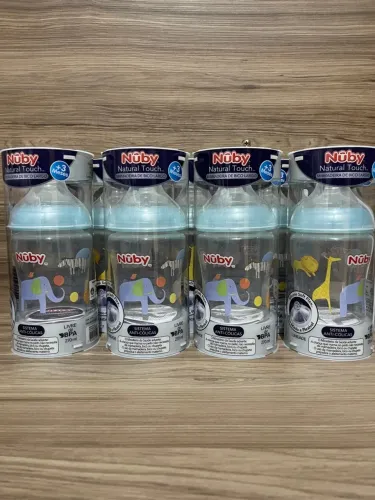 Mamadeira Bico Largo Nuby 270ml Bico Anti Cólica Azul
