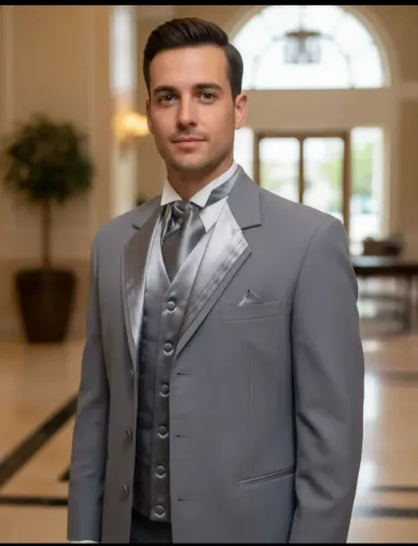 Terno Modelo Alexander Cinza Noivos e Festas