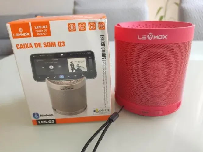 (Nova) Caixa de Som Lehmox Q3 Bluetooth Vermelha