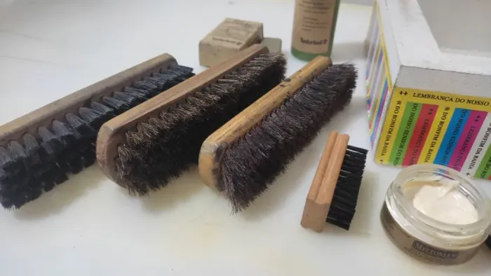 antiga escovas de pelo fidalga kit engraxate