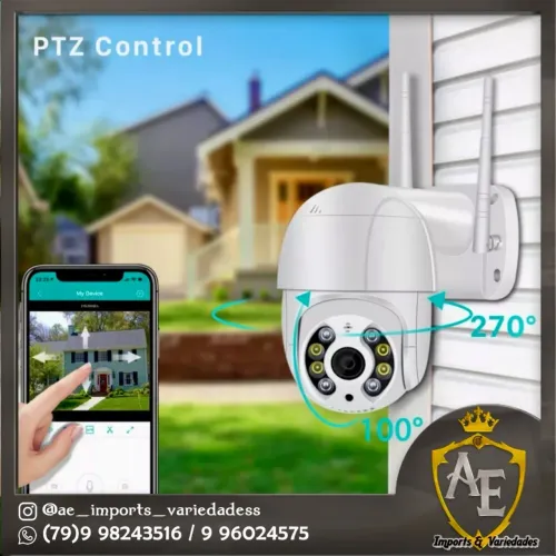 Câmera de Segurança Wi-Fi PTZ 270° HD 1080P