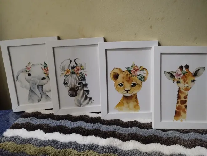 Quadros Decorativos Animais Safari.