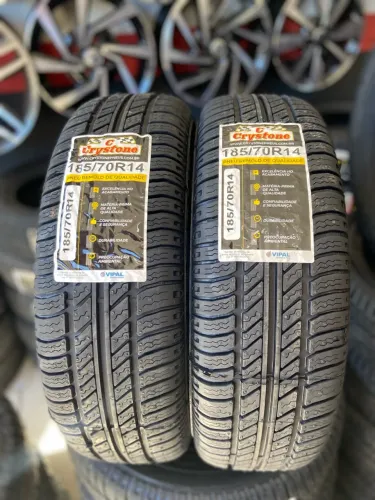 02 Pneus Crystone 185/70R14 Remold Qualidade