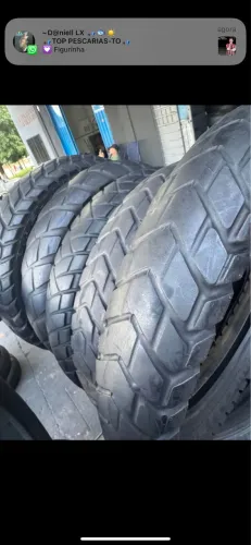 Pneus 110/90/17 traseiro da bros com 60% de vida útil