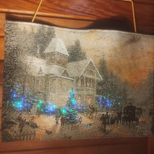 Tapeçaria natalina vintage Thomas Kinkade