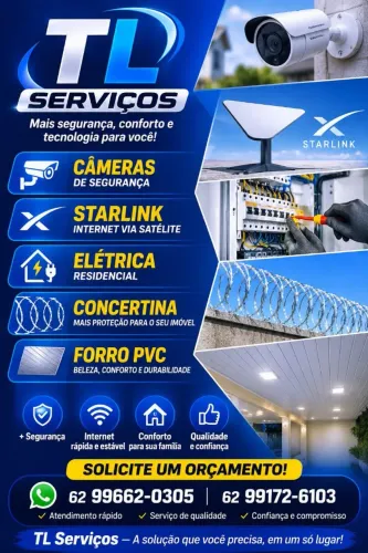 Forro pvc starlink câmeras concertina eletrica geral
