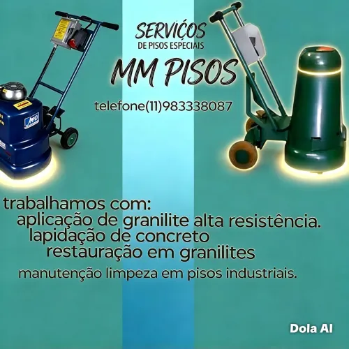 Aplicação de pisos de granilite e fulget , concreto