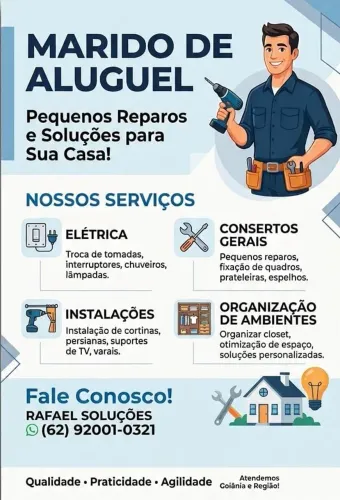 Marido de Aluguel - Pequenos Reparos, Instalações e Organização em Goiânia