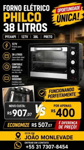 Forno elétrico Philco 38l