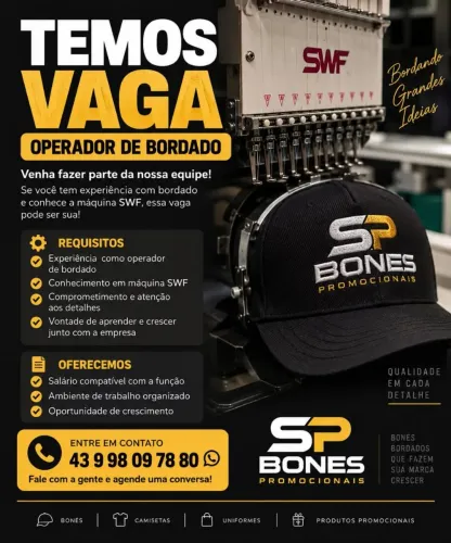 Precisa de Operador de Bordado