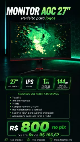 Monitor Aoc 27 polegadas 144hz