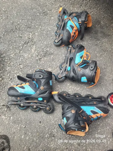 Patins faltando uma roda