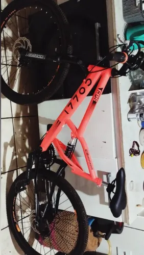 Bicicleta Aro26 Colli GPS Laranja Neon - Dupla Suspensão