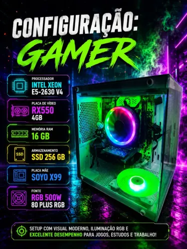 Pc Gamer Xeon E5 2630 v4 16GB + RX 550 4GB ( CPU )