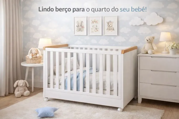Berço madeira branco 