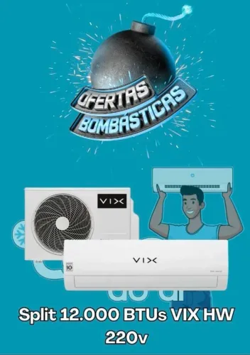 AR CONDICIONADO SPLIT 12.000 BTUS VIX HW 220V NA PRONTA ENTREGA 