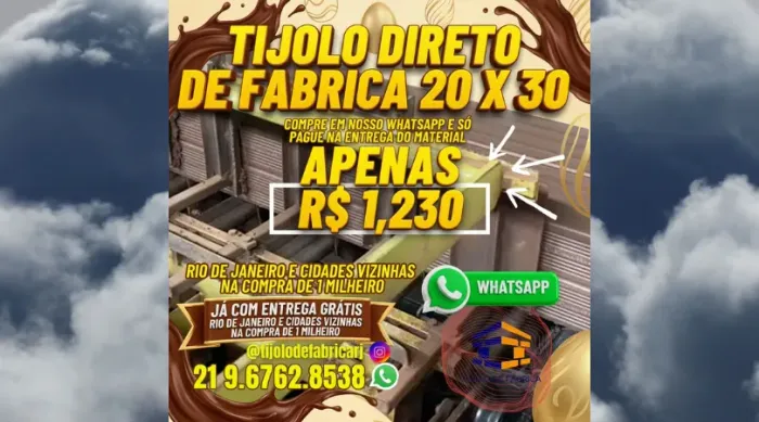tijolo 8 furos 3 milheiros pronta entrega 