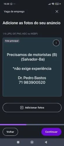 Vagas para motoristas