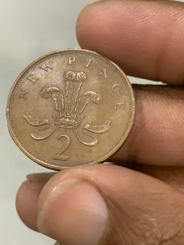 Moeda Antiga 2 New Pence Rainha Elizabeth Ano 1971 Bronze (Usado)