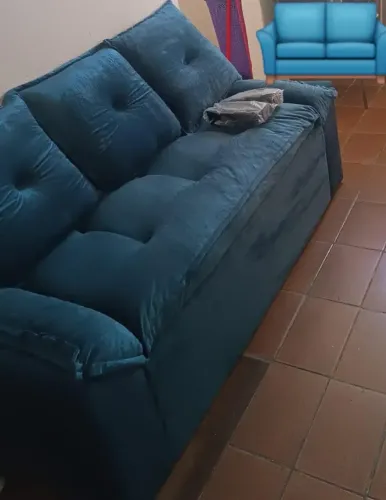 SOFÁ 3 LUGARES MALDIVAS (AZUL MARINHO)