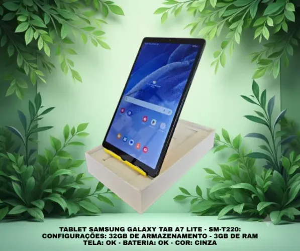 ? SAMSUNG GALAXY TAB A7 LITE - 32GB DE ARMAZENAMENTO - 3GB DE RAM - CINZA