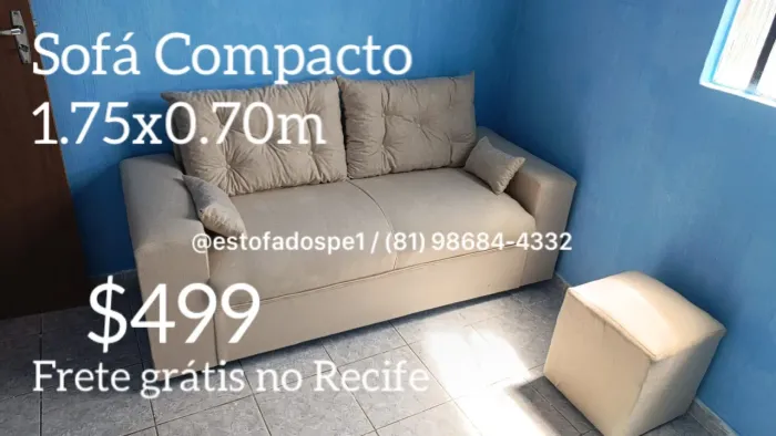 Sofá Compacto Village no suede aveludado 