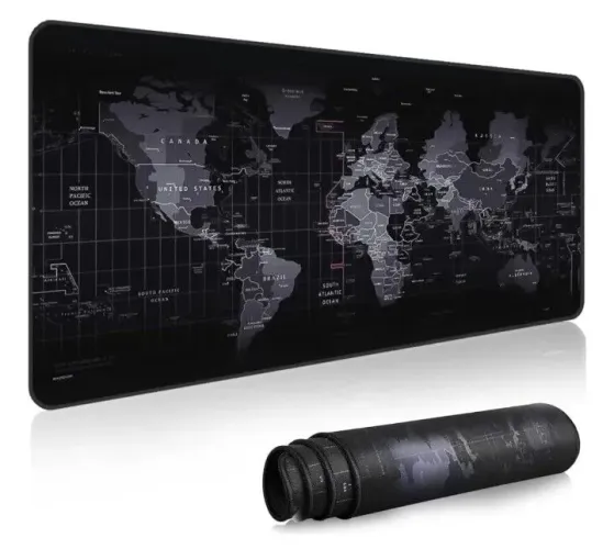 Mouse Pad Mapa Mundi Gamer Grande Antiaderente Profissional 70x35 3mm