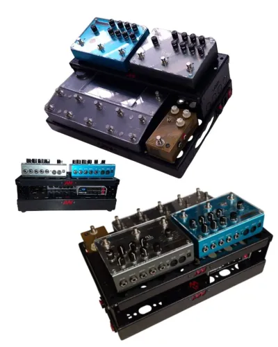 Pedalboard com Riser 40x30 Bag Premium e Kit Conxões