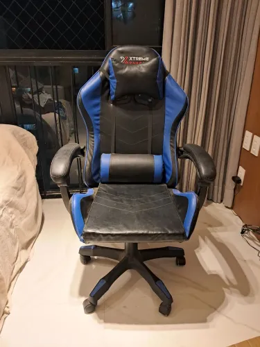 Cadeira Gamer Xtreme Gamer Preta e Azul - Reclinável com Almofadas