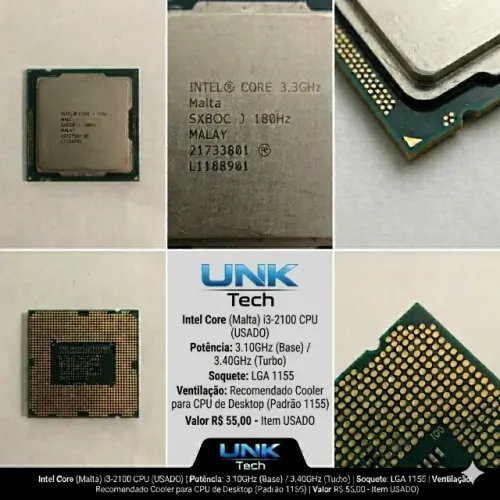 Processador Intel Core i3-2120 (3.3 GHz) - Socket LGA 1155 (Testado/Usado)