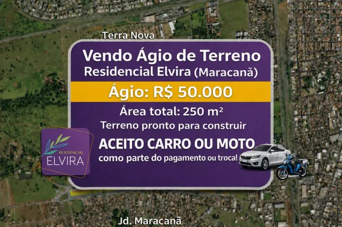 Vendo Ágio de Terreno 250 m²<br>Residencial Elvira