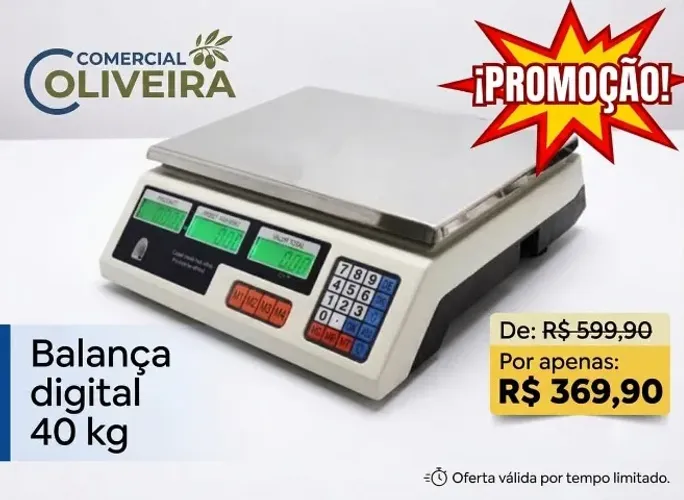 Balança digital 40 kg comercial - nova - Para Sete Lagoas