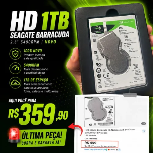 HD Seagate Barracuda 1T