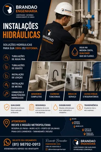 Serviços Hidráulicos para Reformas e Construção Civil