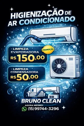 Ar condicionado higienização bactericida.