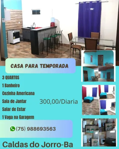 Casa de Aluguel para temporada e finais de semana (caldas do Jorro-Ba)