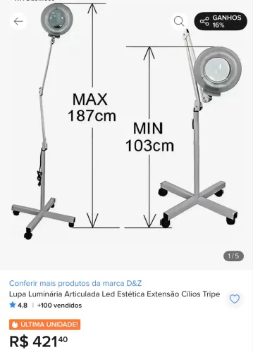 Lupa articulada de Led