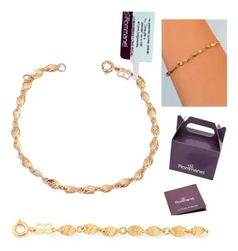 Pulseira Rommanel Elos Torcidos Banhado A Ouro 18K 551271