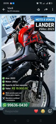Lander XTZ 250 toda em.dia recibo em.branco digital