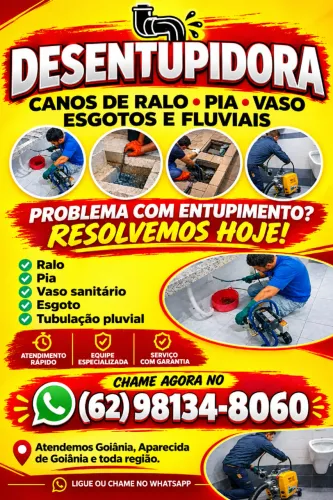 Desentupidora Disponível - Goiânia e Ap de Goiânia