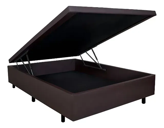 Cama Base Box Baú Viúva Café