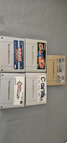 Cartuchos SNES Super Nintendo Japonês Mário Contra Street Fighter II Fatal Fury Chrono Tr