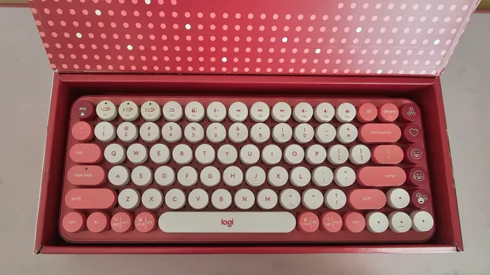 Logitech POP Keys Rosa - Teclado Mecânico Sem Fio - Seminovo
