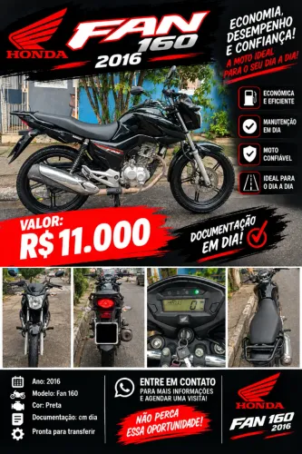 Honda Fan 160 2016 à venda!