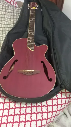 Violão novo Hoffman com capa almofada 1jogo de cordas