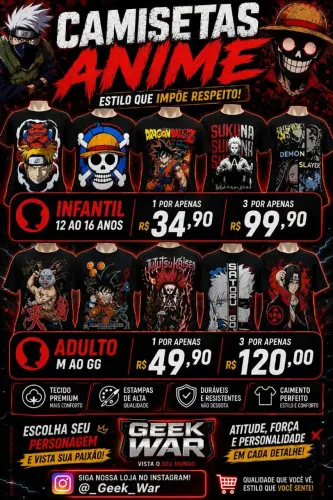 Camisetas Anime personalisadas