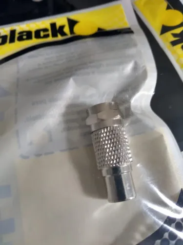 Conector Adaptador F Coaxial Macho x RCA Fêmea (50 pçs)
